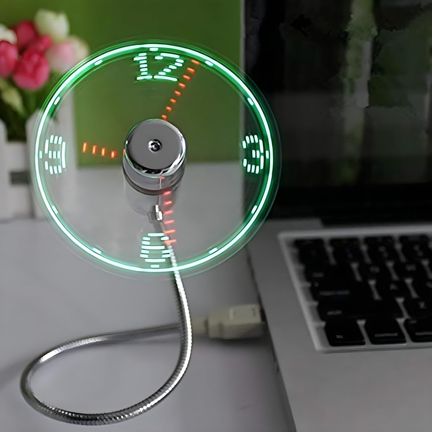 USB Gadget Mini Flexible LED Light USB Fan Time Clock Desktop Clock Cool Gadget